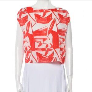Alice & Olivia Silk Abstract Print Blouse